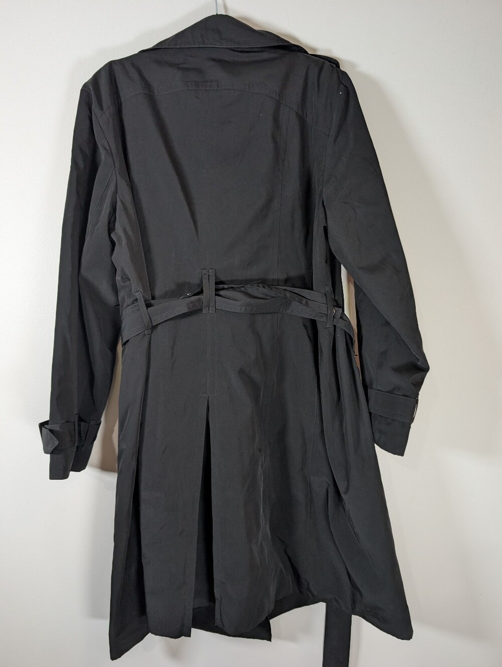 London Fog Black Coat with Plaid Trim - Picture 7 of 7